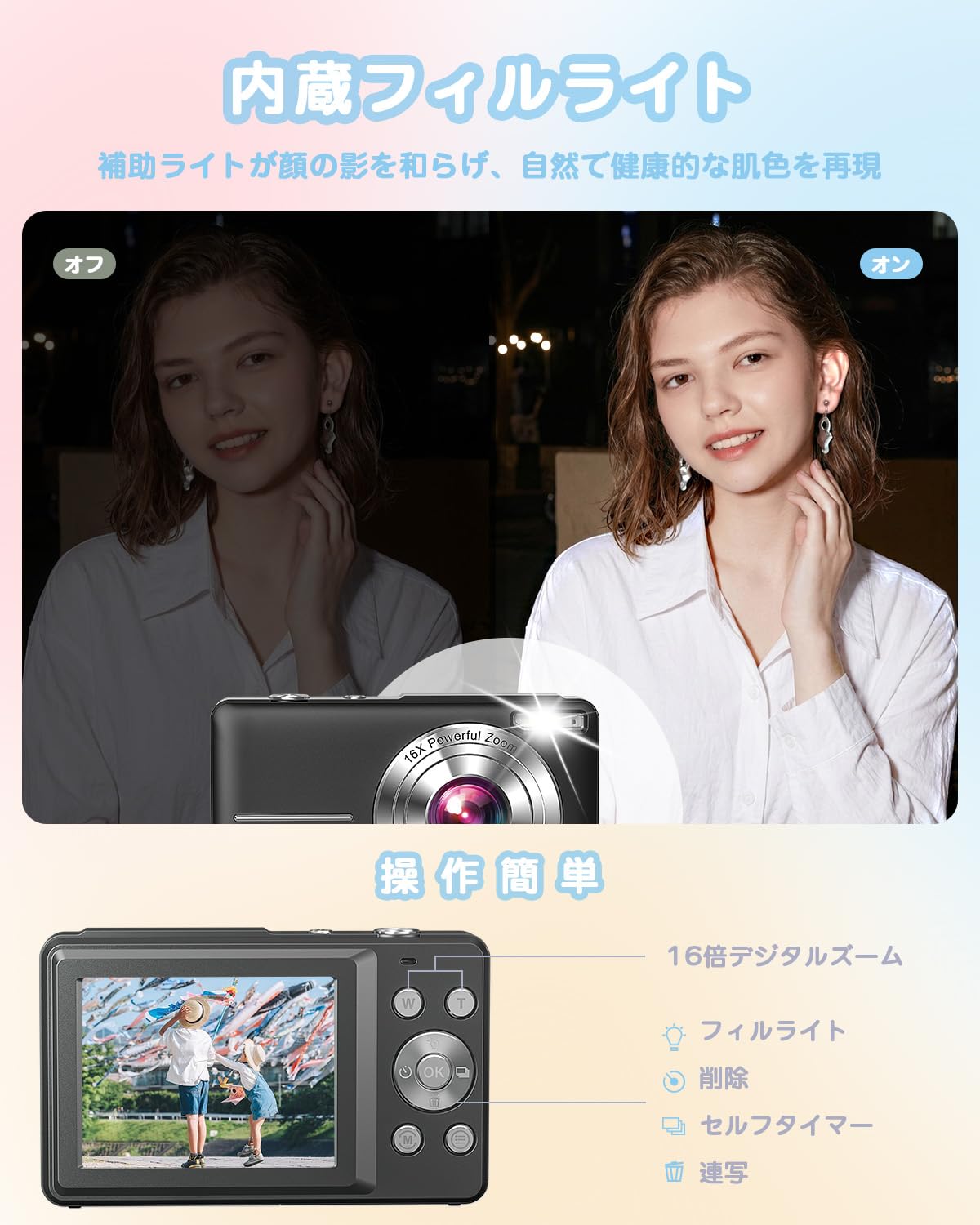Amazon.co.jp: 【2026最新 AF搭載】デジカメ 4400万画素 Type-C充電